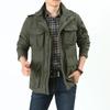 Men's Detachable Hat Windbreaker Jacket Spring Autumn Windproof Waterproof Multi-Pocket Outdoor Fashionable Workwear