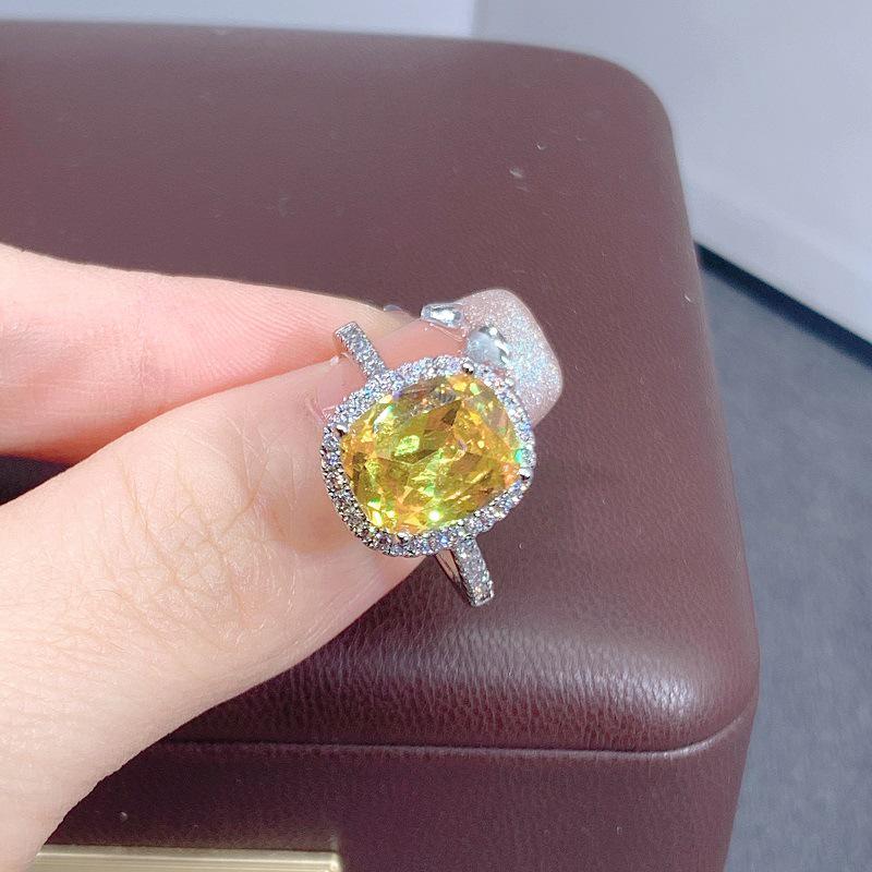 Radiant 5-Carat Intense Yellow Diamond Ring for Women