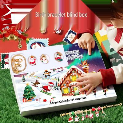DIY Crystal Beaded Christmas Bracelet Set - Santa Claus Gift Blind Box for Children