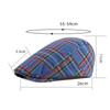 Uformell rutete beret avisgutthelser for menn Kvinners rutete caps Foroverlue Gatsby malerhatter Justerbar Ivy-lue Gorro Hombre Boina