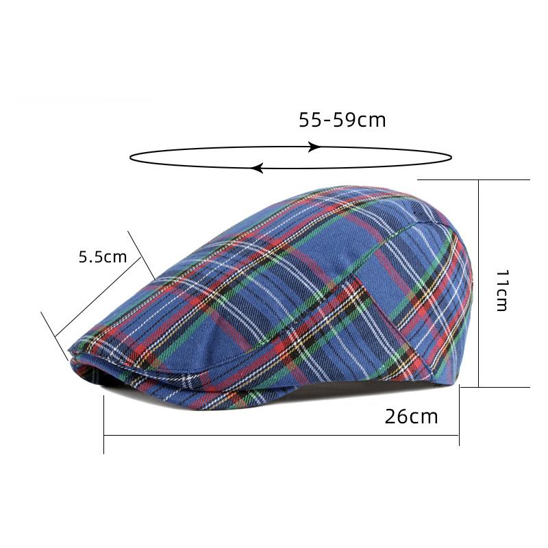 Uformell rutete beret avisgutthelser for menn Kvinners rutete caps Foroverlue Gatsby malerhatter Justerbar Ivy-lue Gorro Hombre Boina