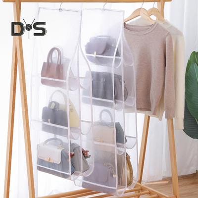 Storage Bag Large Capacity Multiple Compartments Dust-proof Transparent Multi-Layer Design Closet Handbag Organizer