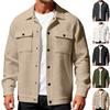 Men's Autumn Winter Plaid Jacquard Cardigan with Zipper Pockets & Button-up Hoodie