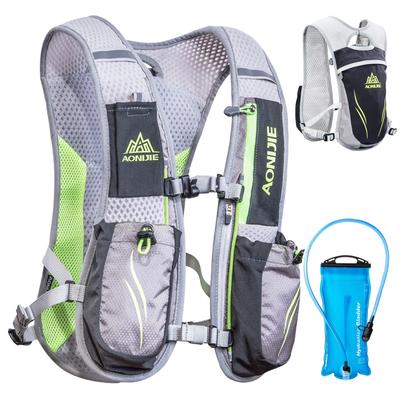 Běžecký batoh TRIWONDER 5,5 l, maratonský batoh, hydratační batoh, cyklistický batoh, lezení, jogging, běh do terénu, cyklistický batoh (Šedá - 2l vodní vak