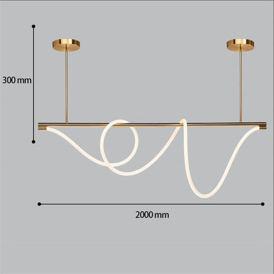Candelabru de tavan LED modern de lux DIY, cu tub lung, flexibil, cu linie lungă, pentru insulă de bucătărie, agățat, lampă suspendată pentru restaurant și bar