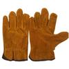 Short Yellow Leather Work Gloves
