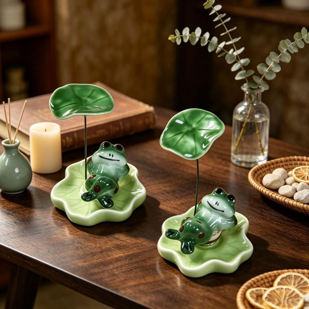 Ceramic Desktop Decoration Home Ornaments Frog Car Decor Interesting Laying Frog Statue  Table