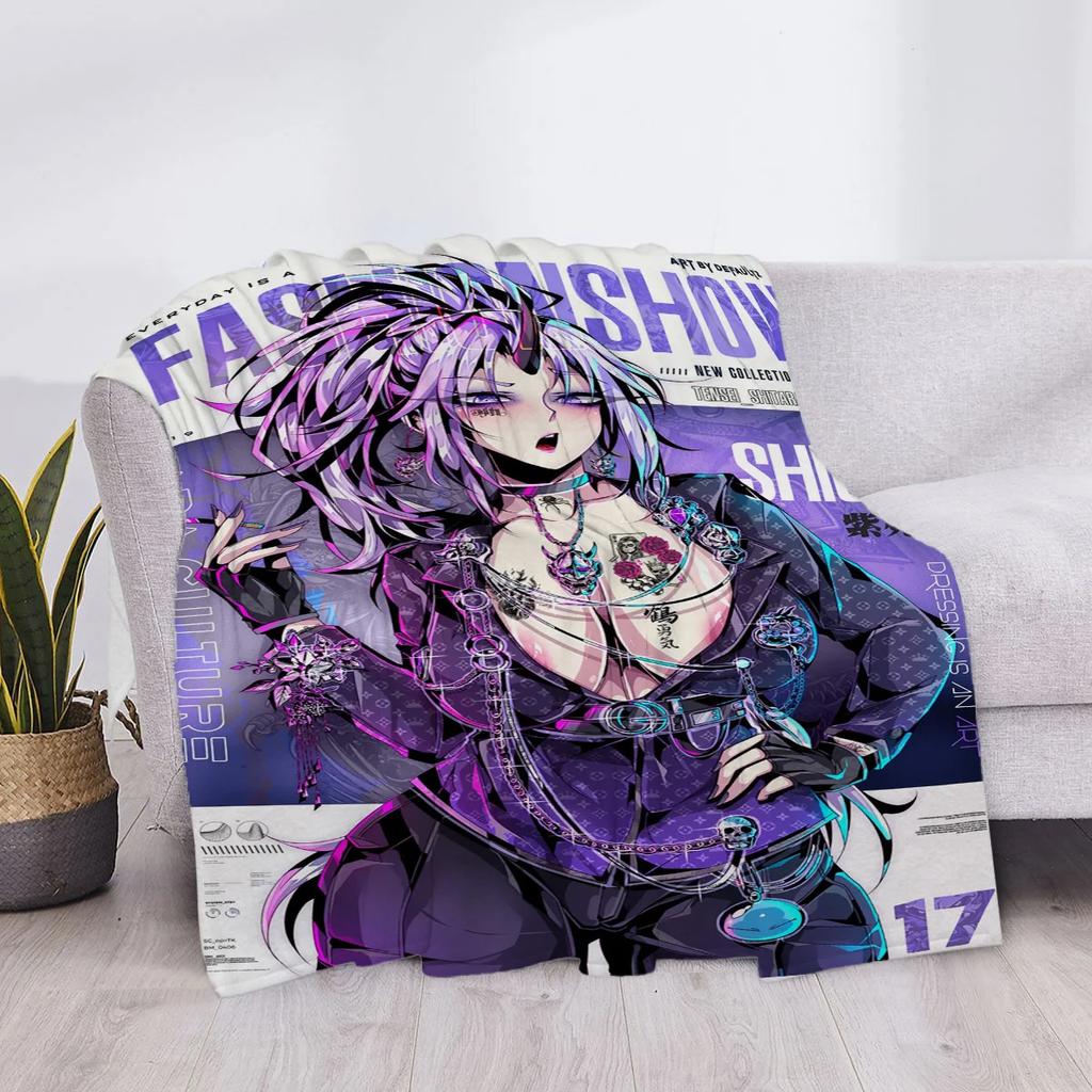 Hentai Personalizowany Koc Koc na Łóżko Dom i Dekoracja Narzuta Sofa Kolano Anime Puszysty Miękki Luksusowe Pledy Dziecięce Uroczy Tekstylia