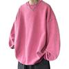 Felpa da uomo autunno inverno o collo pullover caldo tinta unita allentato vintage di media lunghezza streetwear pullover casual spesso caldo da uomo top primaverile