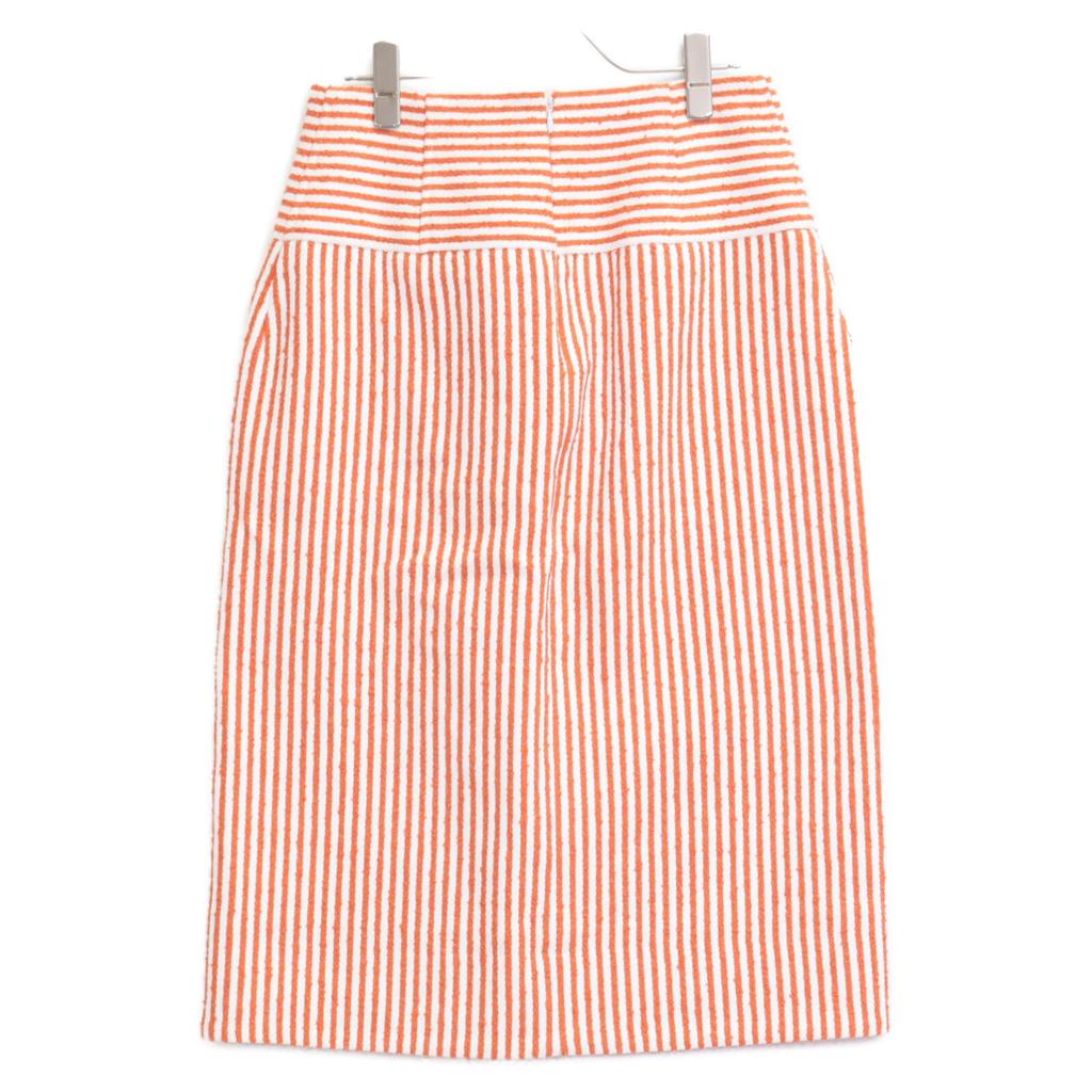 ROCHAS 24 ROPA35175A Orange x White Striped Skirt skirt 40 orange/whiteUsed