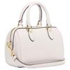 Coach Rowan 18 Metal Logo Zip Closure Recycled Leather Handy Shoulder Crossbody Bag Small Women's White