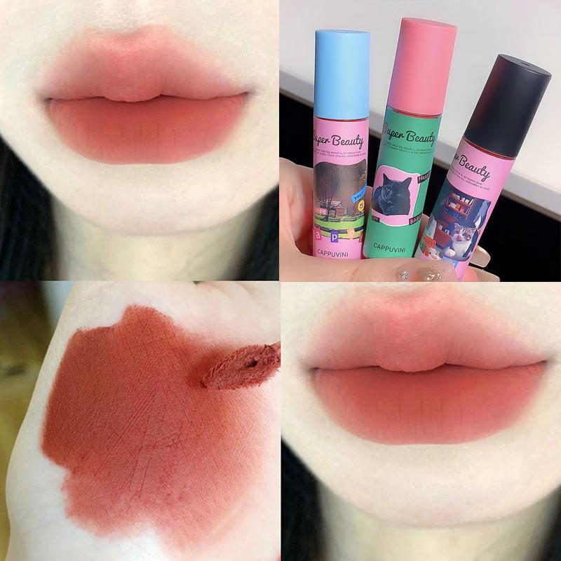 Cappuvini Cat Lip Mud: Matte Soft Mist Lip Cream - Affordable Student-Friendly Lipstick
