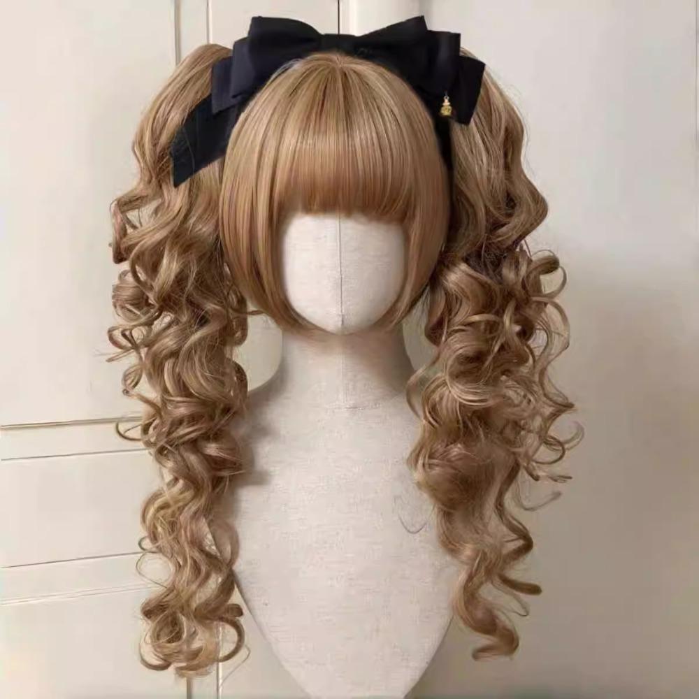 Cosplay Princess Cut Double Ponytail Synthetic Halloween Harajuku Wig Lolita Wig with Bangs Party