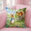 P-Peter R-Rabbit Pillow Case Square Double-Sided Printing Sofa Cushion Cover Bedroom Bedside Pillowcover