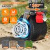 300L+120L Foldable Wagon & Tailgate, 180cm with Extra Wide 17x10 cm All-Terrain Wheels, Ideal for Garden, Shopping, Beach, and Outdoor Use (Black)