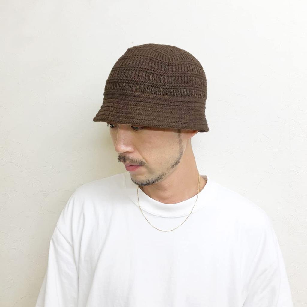 Basic Enchi Acrylic Crusher Knit Bucket Antibacterial and One Size Fits Brown Hat, Hat, Deodorizing, All,