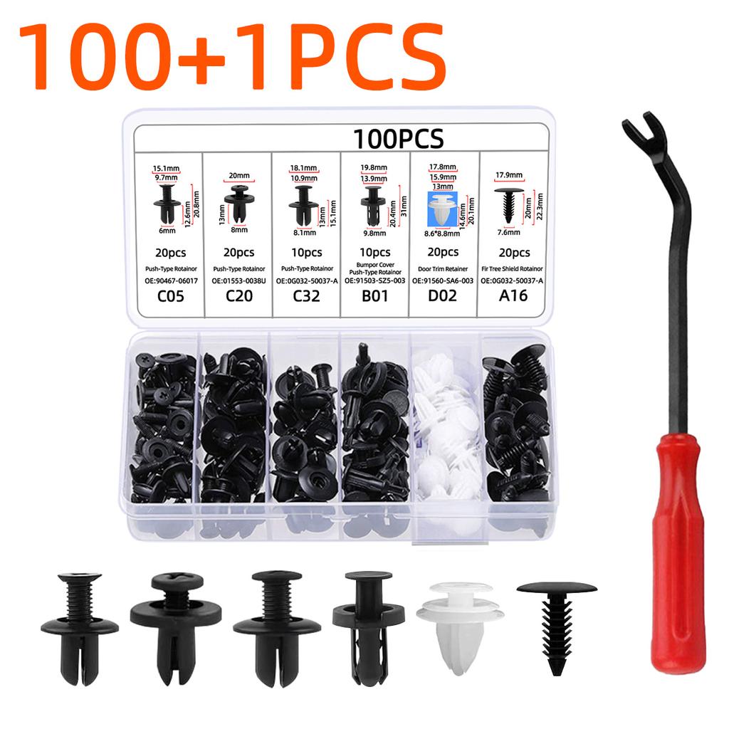 100PCS Universal Car Fivela Plástico Fixo Fivela Prendedor