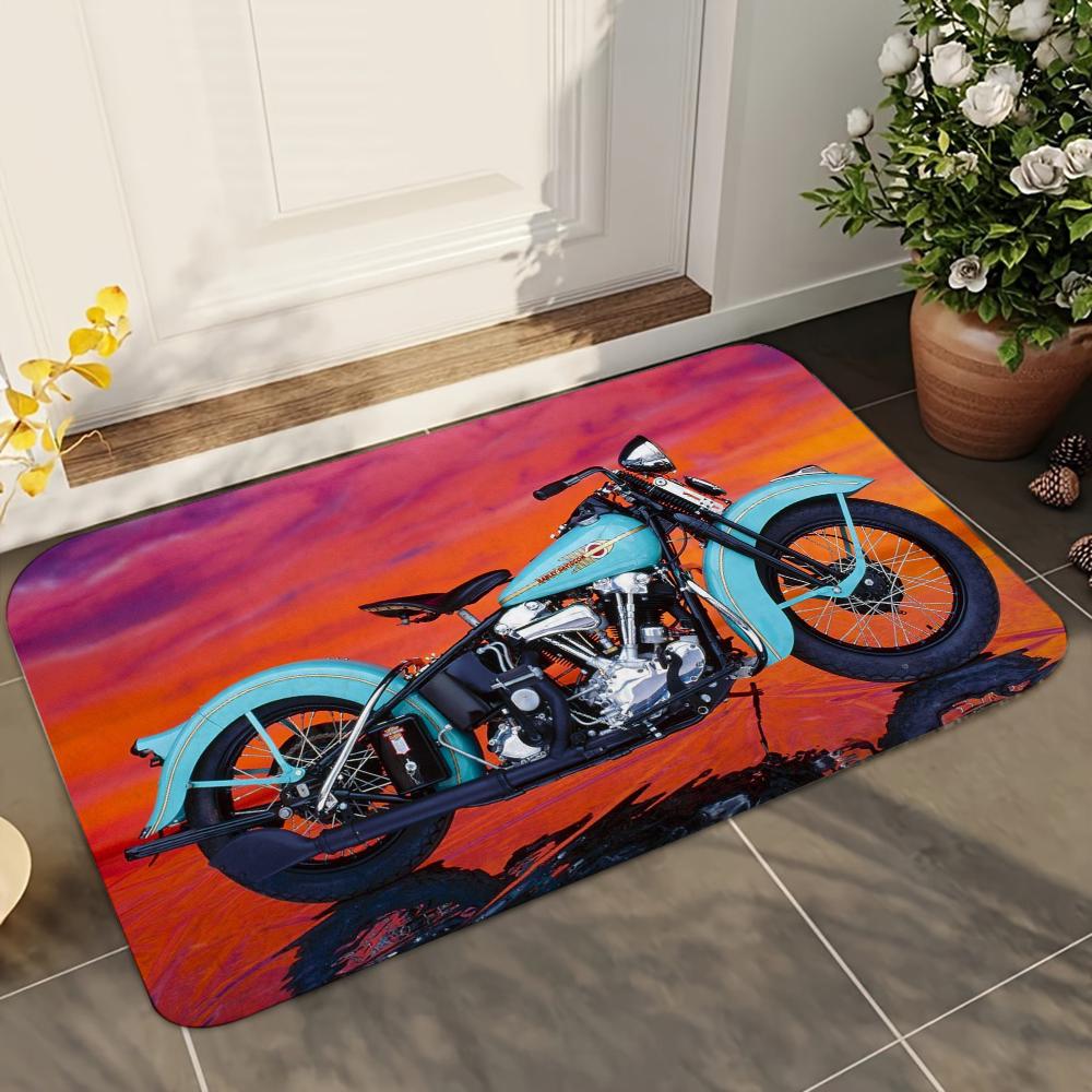 1ks Vintage Moto Koupelnové Absorpční Rohožky Protiskluzové Rohožky Domácí Dekorace Koberce Domácí Kuchyňské Podlahové Rohožky