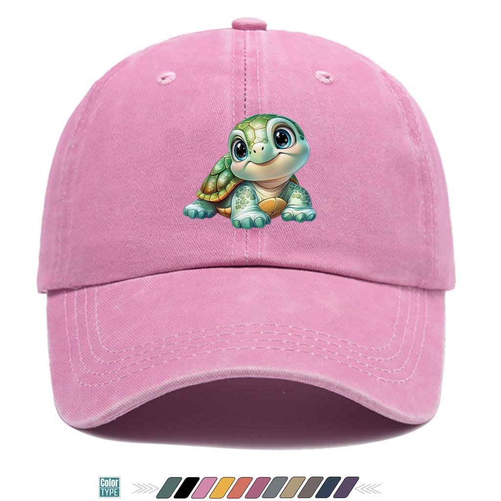 Pc Cartoon Cute Turtle Print Baseball Cap Comfortable Breathable Duckbill Hat Fashionable Cute AgeReducing Design Unisex Ad