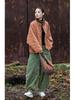 Women's Winter Ramie Quilted Diamond Pattern Cotton Coat with Frog Buttons - Bohemian Style