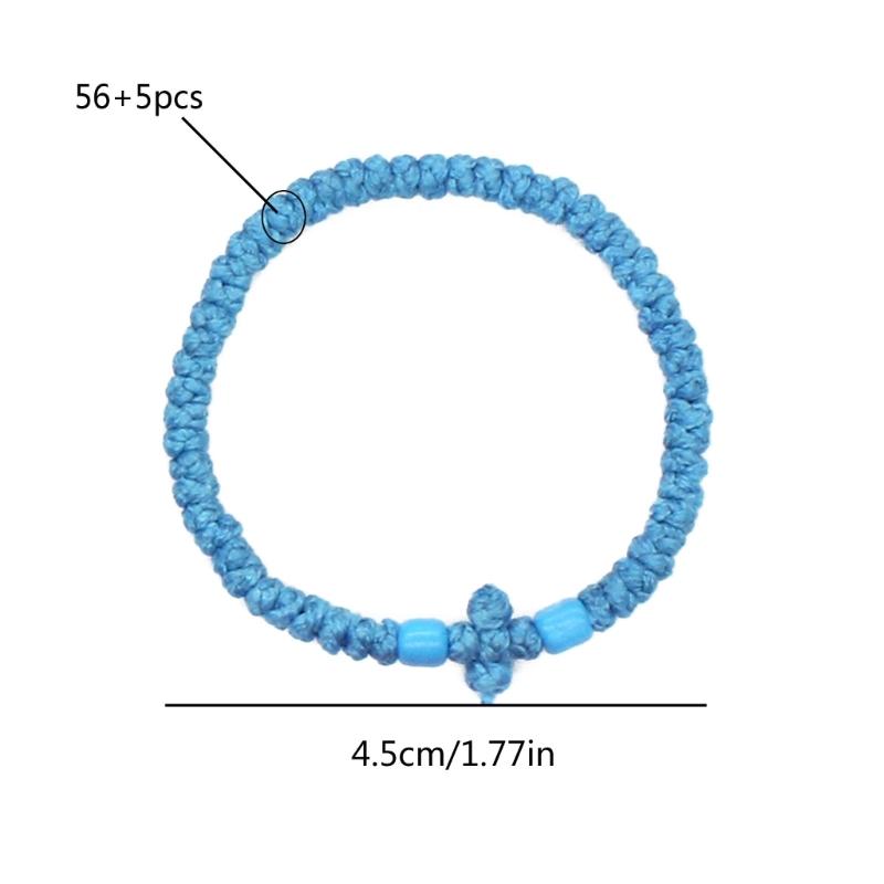 Verstellbares griechisch-orthodoxes Armband, christliches Gebetsarmband, handgewebt, Unisex-Armband, religiöses Handketten-Ornament