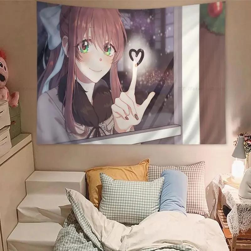 DDLC Doki Literature Wall Tapestry Home Decoration hippie bohemian decoration divination Cheap Hippie Wall Hanging