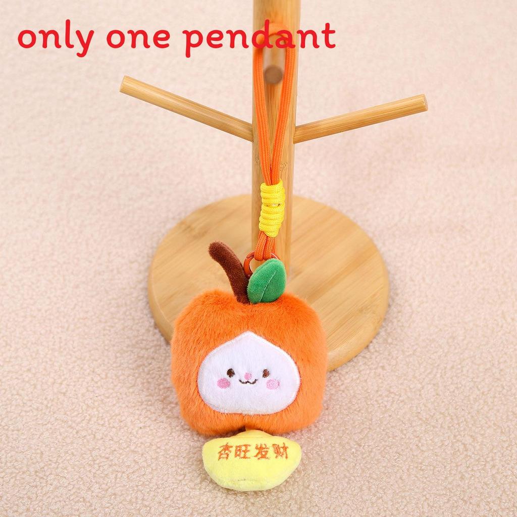 Creative Fruit Apricot Pomelo Character Keychain Plush Toy For Girls Bag Decoration And Gift