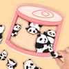 Toddler Shape Wooden Puzzle Panda Canned Pattern Learning Toy Cognitive Early