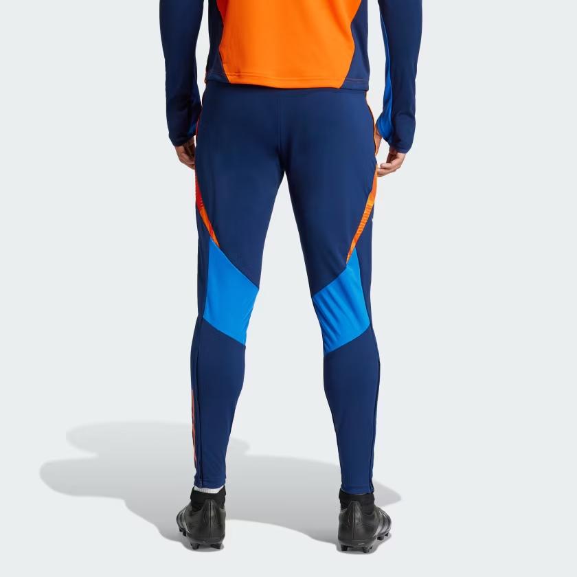 Adidas SS24 Juventus Tiro Series Color Block Logo Fashion Slim Fit Mid Rise Football Pants Men Bottoms Navy-Blue IS5796