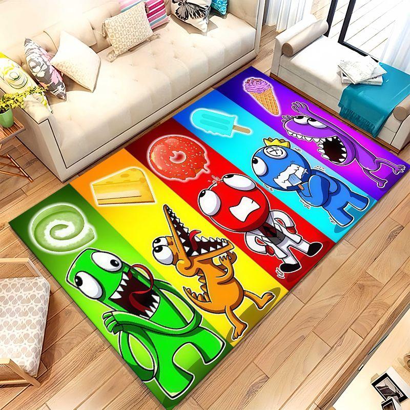 Thriller Cute R-Rainbow Friends Game Non-Slip Large Area Rug for Living Room,Bedroom Playroom Carpet Mat for Sofa,Home Decor