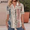 Women's Fashion Casual Short Sleeve POLO Neck Blouses & Shirts