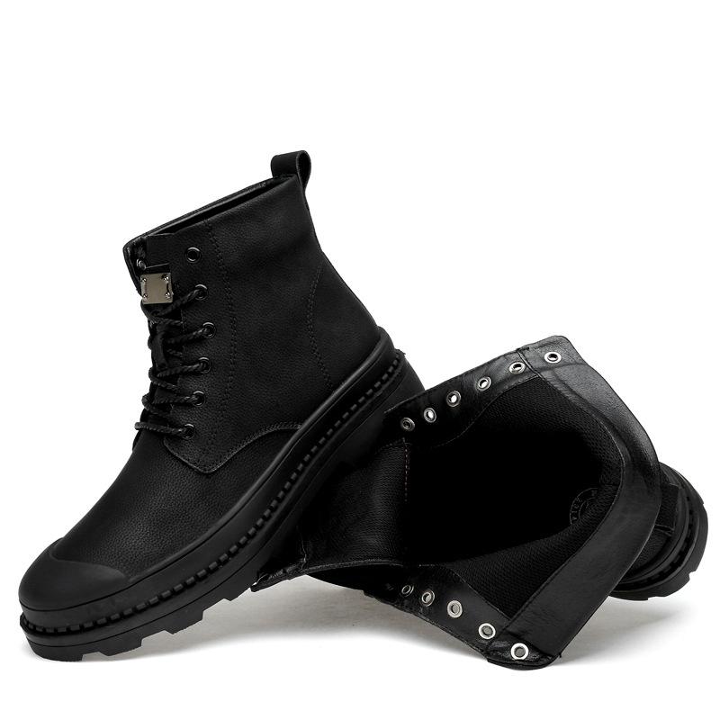 Martin Boots Men'S Velvet High-Top Thermal Leather Shoes Men'S Outdoor Trendy Military Boots Short Boots