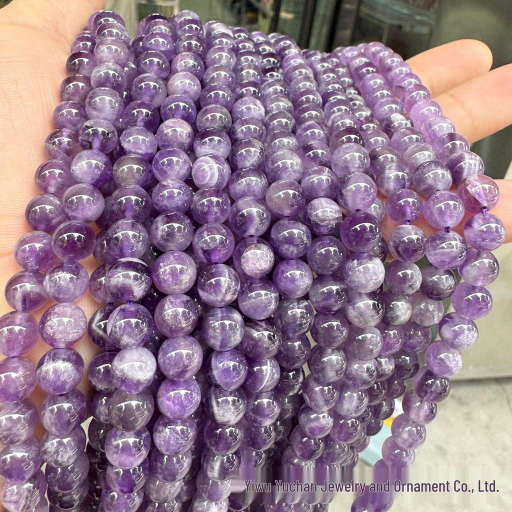 Brazilian Amethyst Round Beads - Deep Purple Crystal for DIY Bracelet Crafting