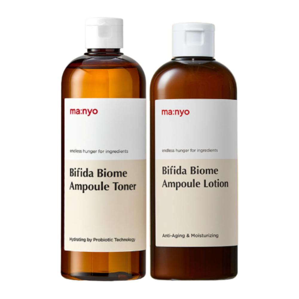 

ma:nyo Bifida Biome Ampoule Toner 400ml & Lotion 300ml 2-Piece Set | Essential Barrier Strengthening & Deep Hydration K-Beauty Duo