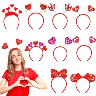 1 Valentine's Day Love Themed Headband for Valentine's Day Party Romantic Outfit with Love Elements and Diverse Design Styles