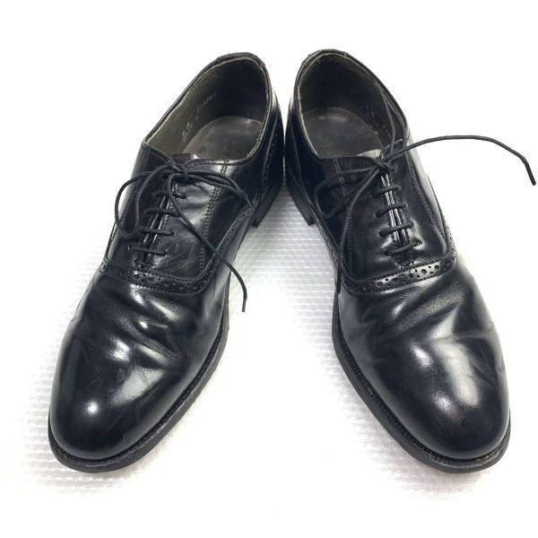 USED/80s 90s Vintage USA Made Dexter Size 8M 25.5 26.0cm Wholecut Dress Shoes Black