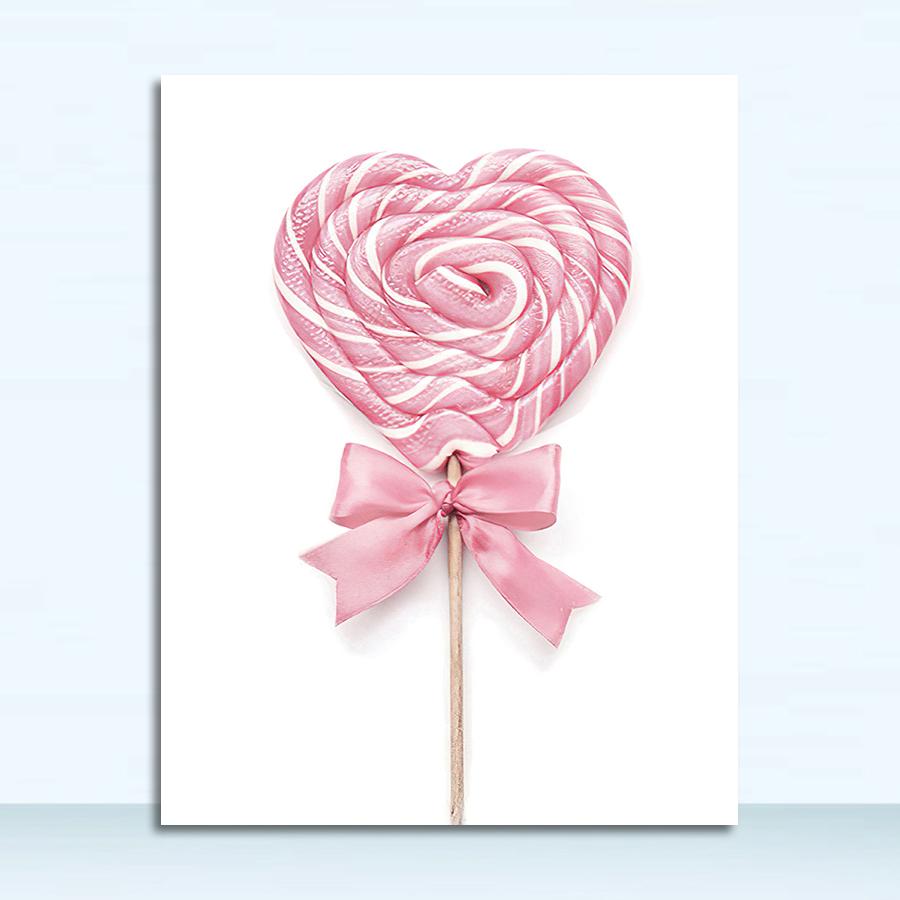 Donut Canvas Painting Wall Pictures for Girl Room Dessert Shop Decoration Nordic Posters and Prints Pink Cotton Candy Lollypop