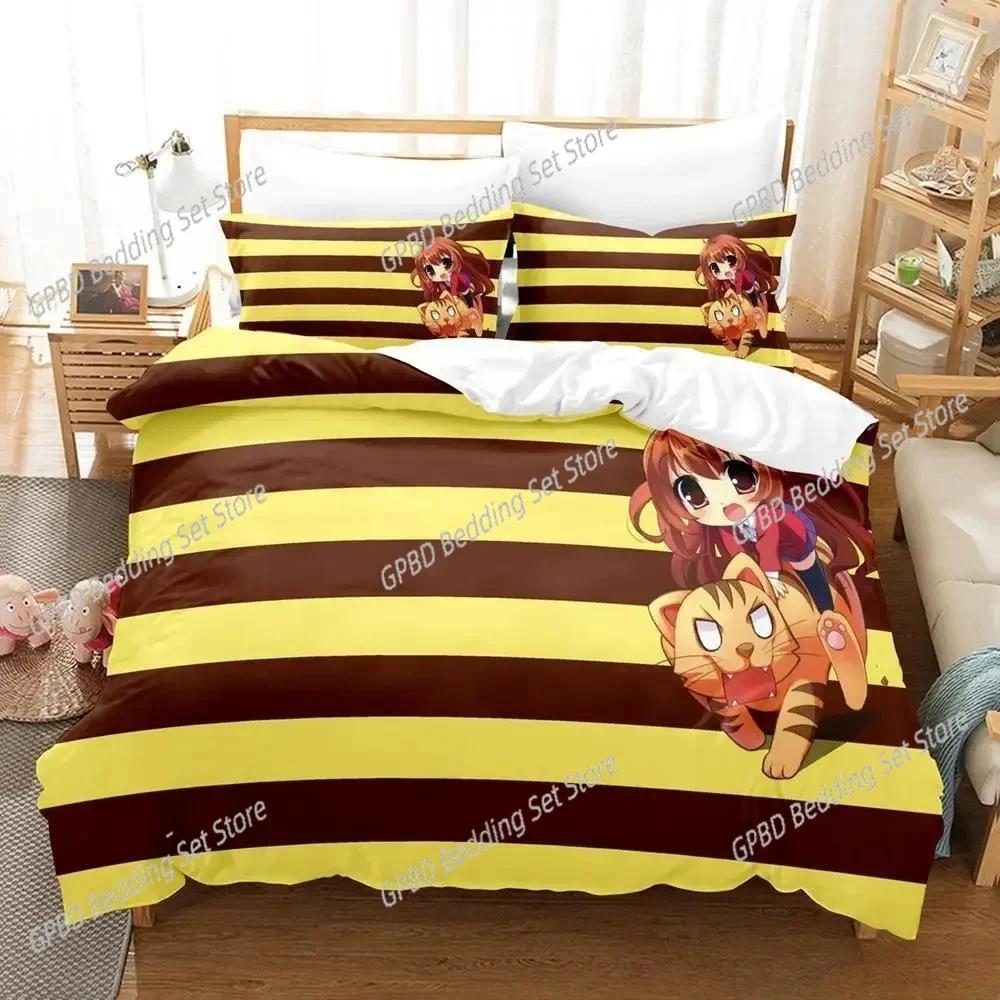 Toradora Bedding Set Single Twin Full Queen King Size Bed Set Adult Kid Bedroom Duvet cover Sets 3D Print Anime Bed Sheet Set