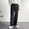 Men Straight Pants Fashion Korean Loose Suit Trousers Casual Draped Baggy White Wide Pant Male Streetwear