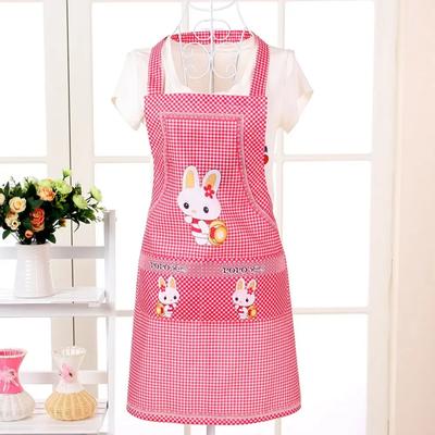 Cartoon Kitchen Cooking Apron Rabbit Sleeveless Double Pocket Household Cleaning Aprons for Adults Women Lady Cloth Protect