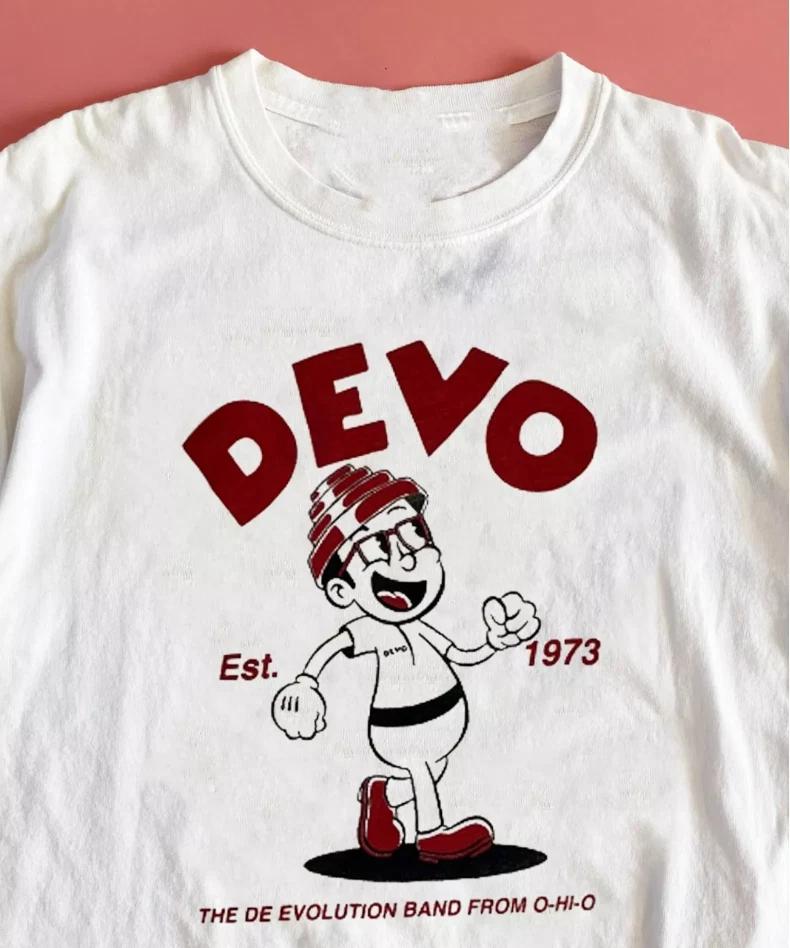 Редкий репринт футболки группы Devo, хлопок, короткий рукав, белая, все размеры, унисекс M