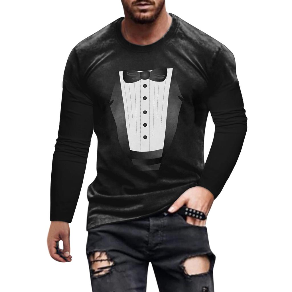 Dámské tričko s kulatým výstřihem, dlouhým rukávem a 3D potiskem