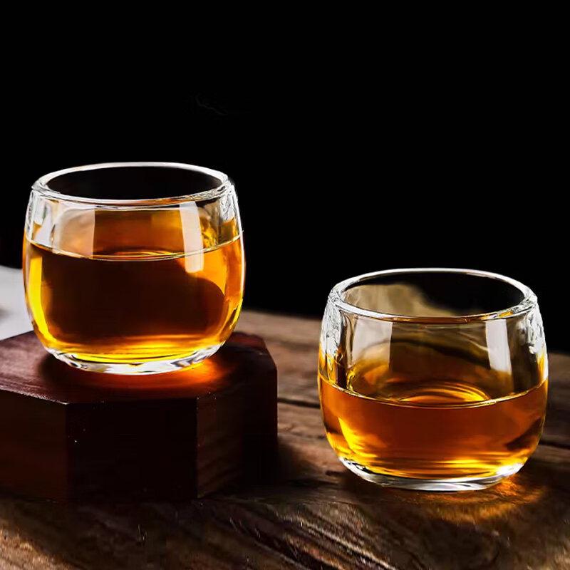 ZISIZ Transparent Heat-Resistant Handmade Glass Cups, Set of 6