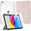 Case + Tempered Glass - E.F.Connection - iPad A16 / iPad 10 2022 - Flower Pattern - Stylus Holder