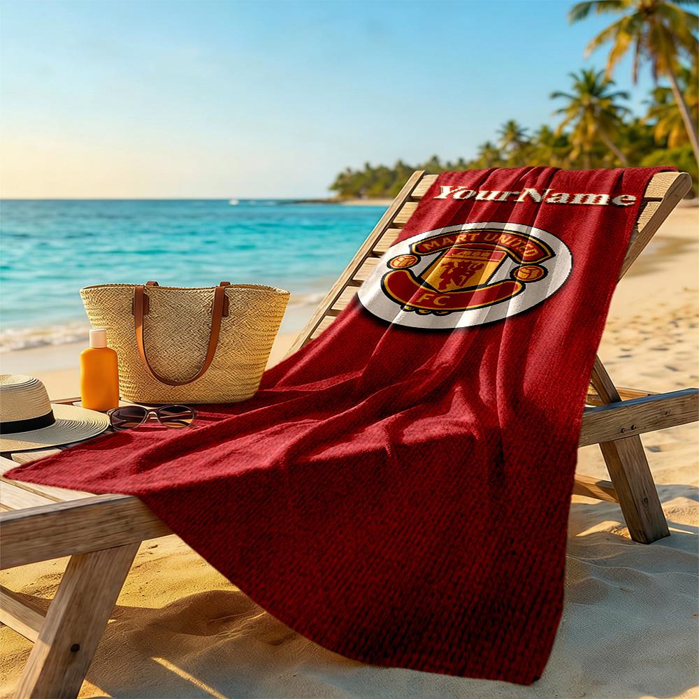 Manchester Customize Text Beach Towel Super Soft & Absorbent Portable for SwimmingBeachCamping Travel Beach AccessoriesGym