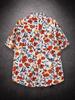 Oversized Loose Short Sleeve Flower Print Hawaii Beach Summer Men Shirt Student Couples Fashion Casual Mens Clothing