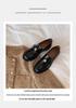 Women's Chunky Heel Gold Coin Loafers: Round Toe, Soft Sole, Slip-On Single Shoes for Autumn/Winter.