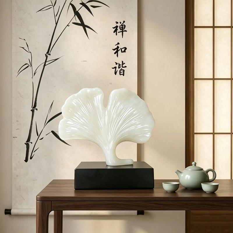Handmade Pop Art Resin Ginkgo Leaf Ornament Chinese Style Living Room & Hotel Decoration