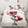 3D Floral Bedding Set Duvet/Quilt/Comforter Cover Sets Flower Bed Linen Red Rose Design Custom King Queen Full Size 260x240
