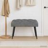 Button Tufted Bench Dark Gray 60 x 40 x 45 cm Velvet